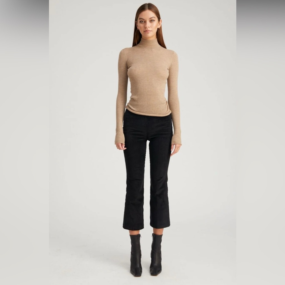SPRWMN Black Cropped Corduroy Pants Sz Small $275